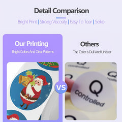 500 Merry Christmas Stickers Roll - Self adhesive Label Gift Seal Sticker