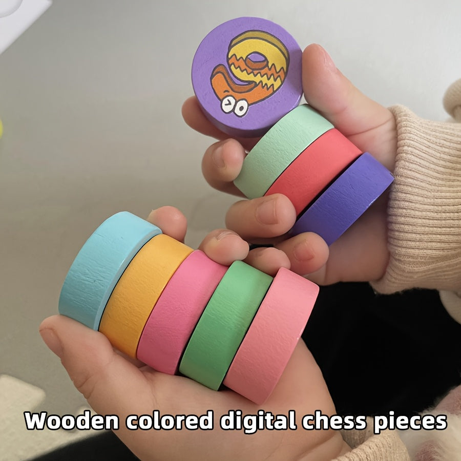 Wooden Number Chess for Kids: Early Math Addition Subtraction Set