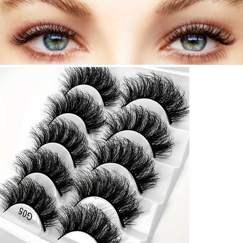 5 Pairs 8D Faux Mink Lashes Thick Volume Fluffy False Eyelashes