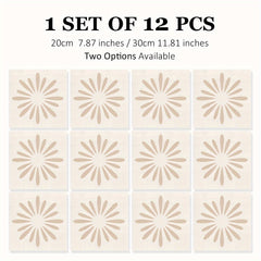 12pcs Moroccan Tile Stickers Waterproof & Non-slip Ethnic Floor Stickers