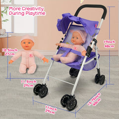 Adorable Adventure Anivia Pink Doll Stroller with Soft Body