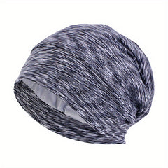 Satin Lined Beanie Cap Mixed Head Wrap Soft Elastic Turban Cap