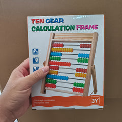 Colorful Math Learning Abacus Educational Counting Toy 10 Row Wooden Bead
