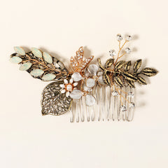 Crystal Wedding Hair Comb Clip Golden