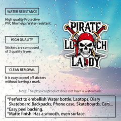 Pirate Lunch Lady Skeleton Costume Sticker