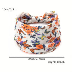 Butterfly Paisley Pattern Headband Widened Knotted Headband