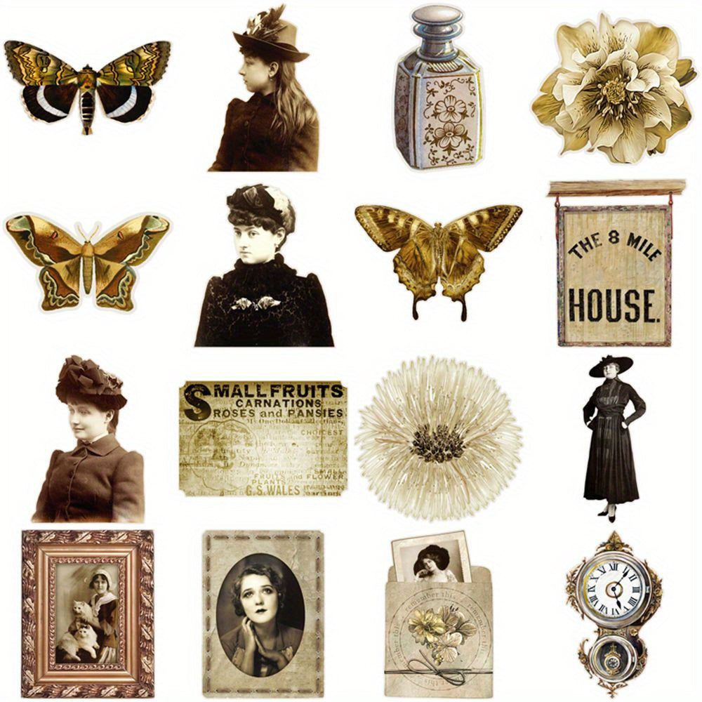 Vintage Paper Stickers Retro Dusk Scrapbooking DIY 50pcs