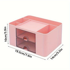 Desktop Storage Box with Drawer Plastic Desk Storage Box