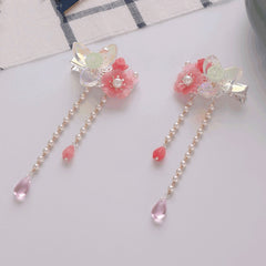 Vintage Flower Leaf Tassel Hairpin Chinese Style Hairclip Barrette