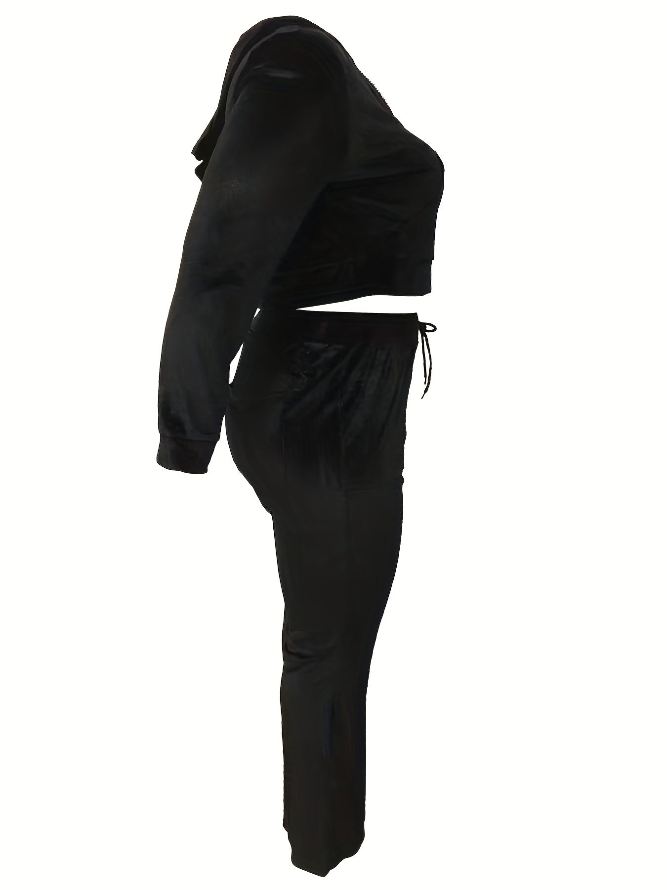  Velvet Hooded Coat & Pants Set