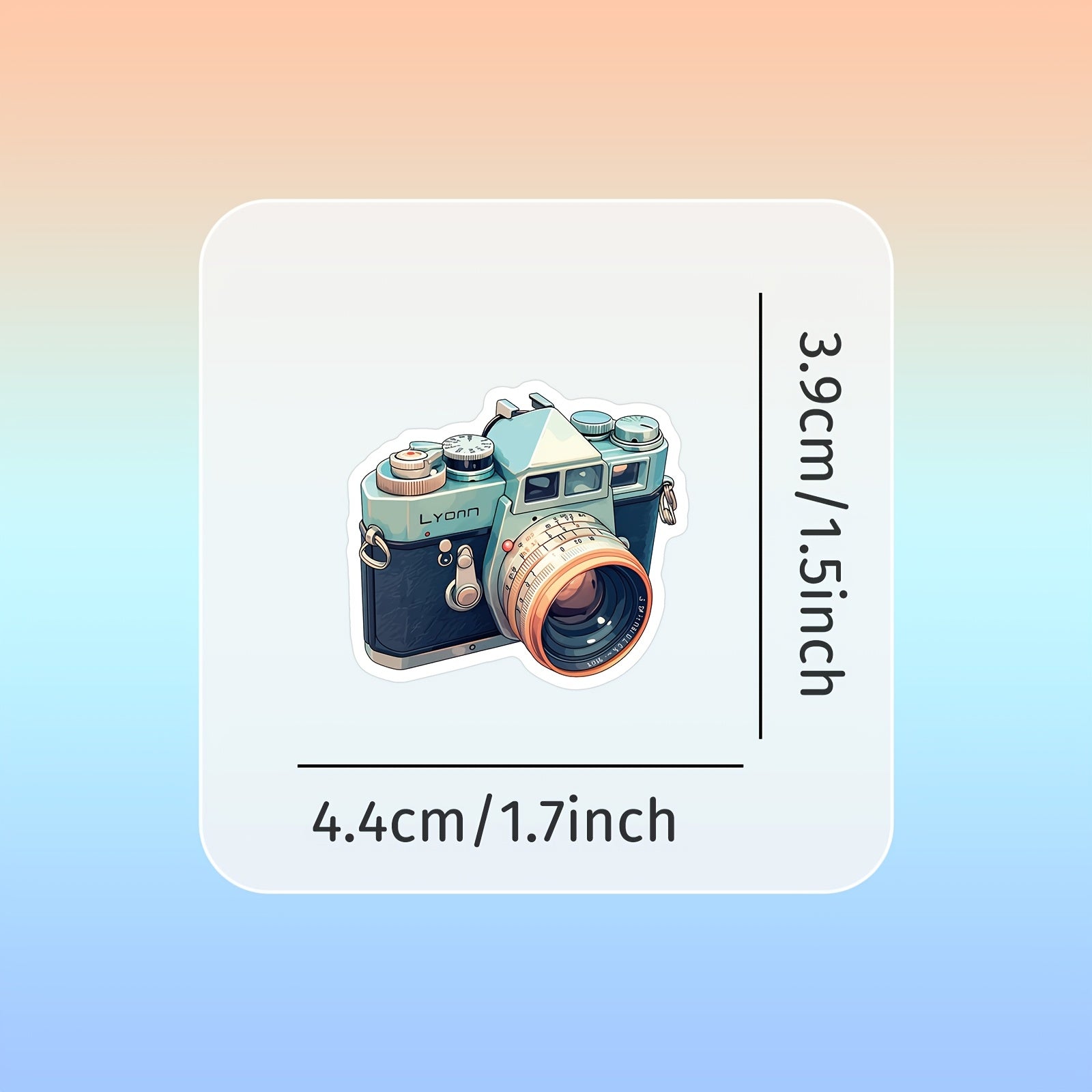 55pcs Vintage Camera Stickers Waterproof Decals for Phone Luggage Water Bottles