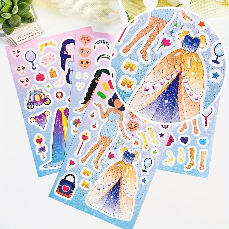 Princess Dress Up & Face Changing Sticker Set - Educational Puzzle