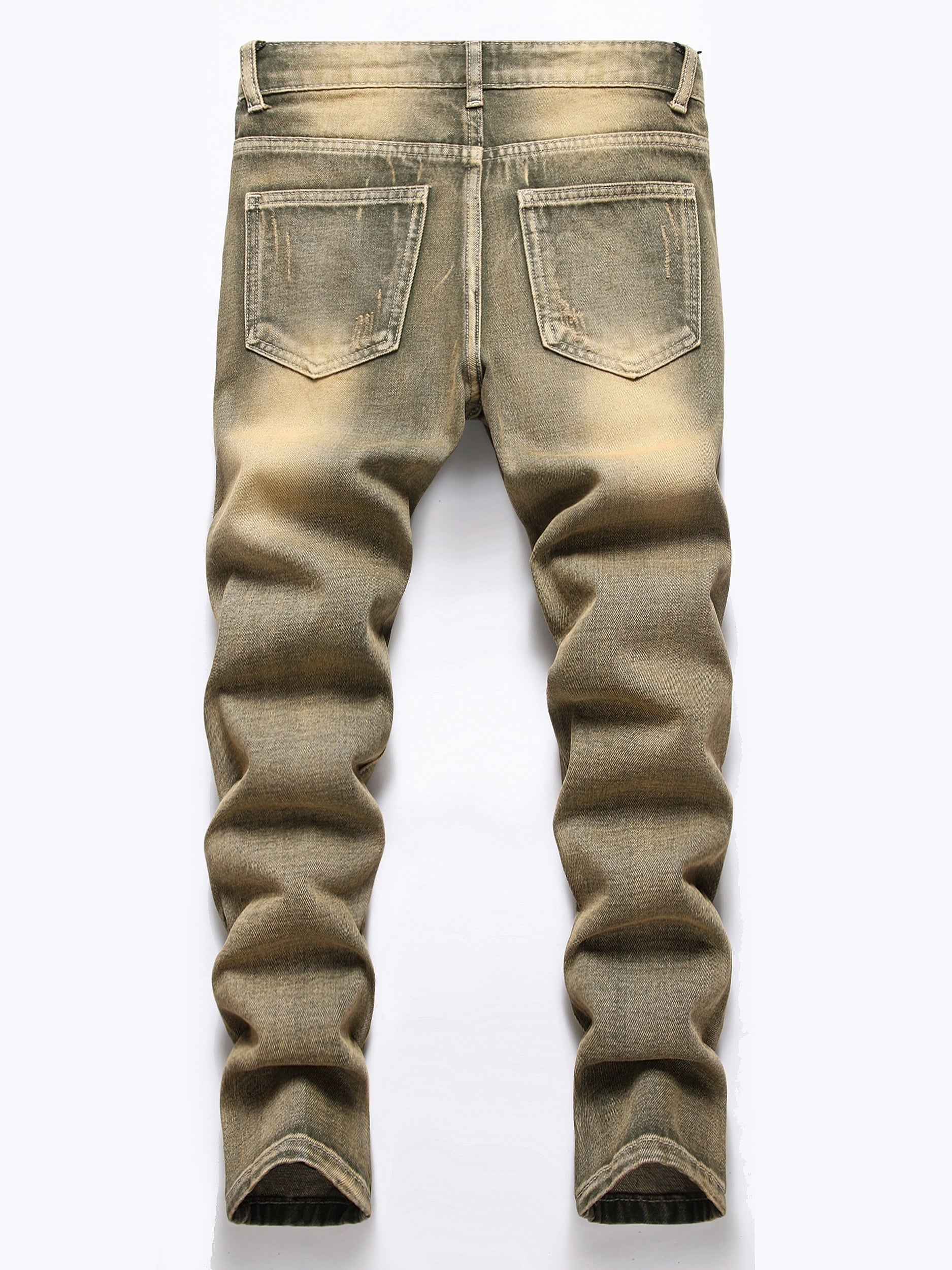Boys Ripped Jeans Slim Fit Washed Denim Pants Kids Clothing
