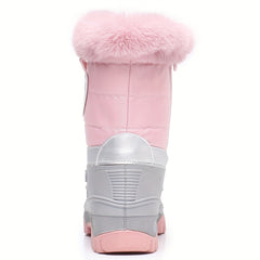 Girl's High Top Furry Snow Boots Warm Cozy Non slip Boots Plush