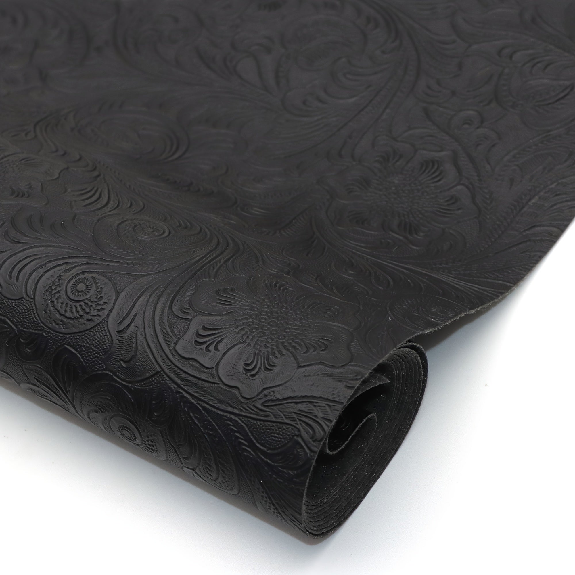 Bump Textured Faux Leather Roll Swirls Pattern - 29.97x139