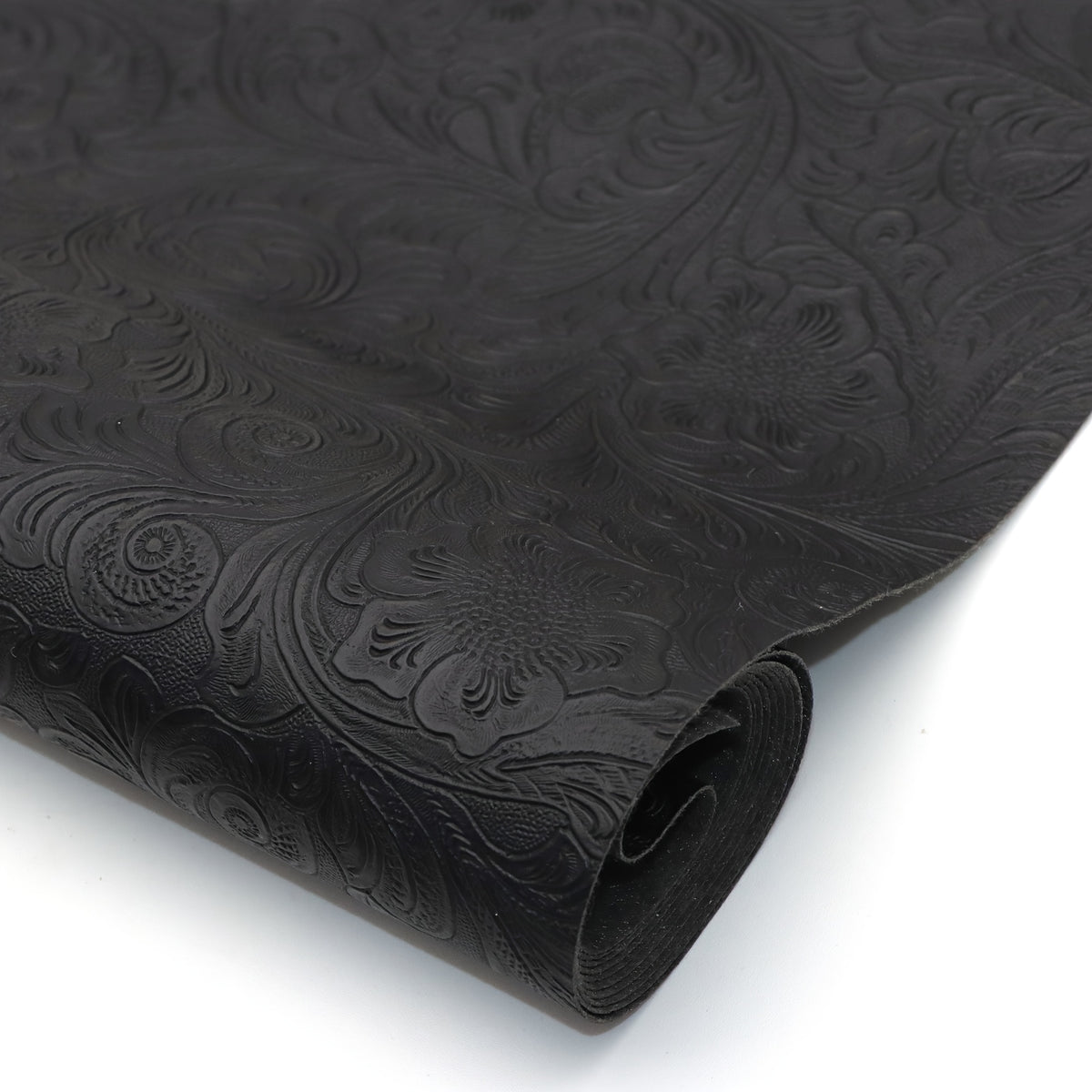 Bump Textured Faux Leather Roll Swirls Pattern - 29.97x139