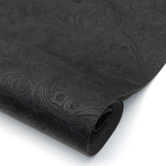 Bump Textured Faux Leather Roll Swirls Pattern - 29.97x139