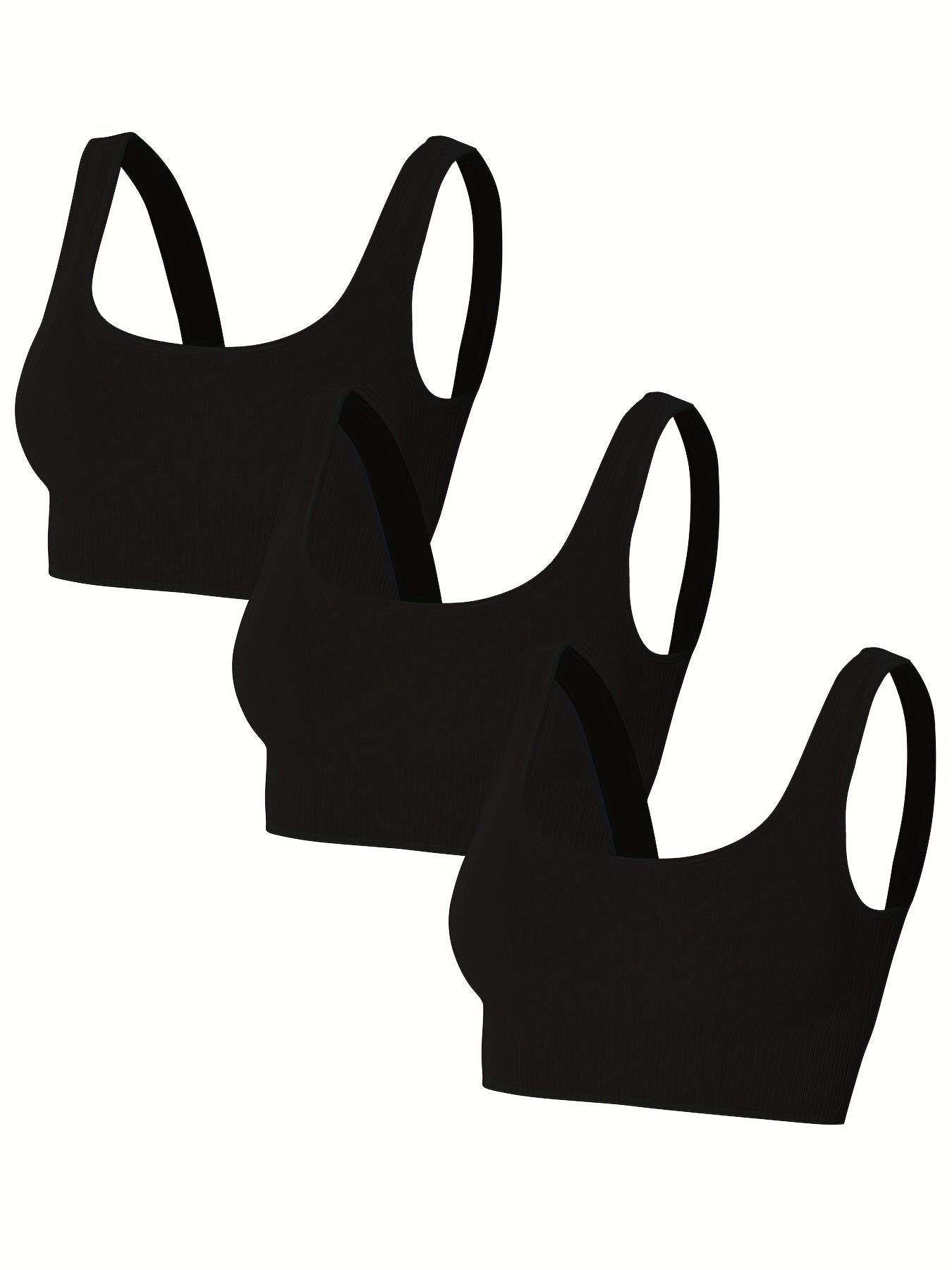 3pcs Women's Seamless Gym Yoga Sports Bras Comfortable Running Tank Tops