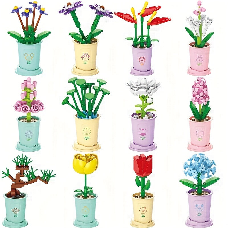 Succulent Plants Building Blocks Potted Flower Bouquets