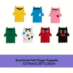 Felt Monster Finger Puppet Set with English Picture Book
