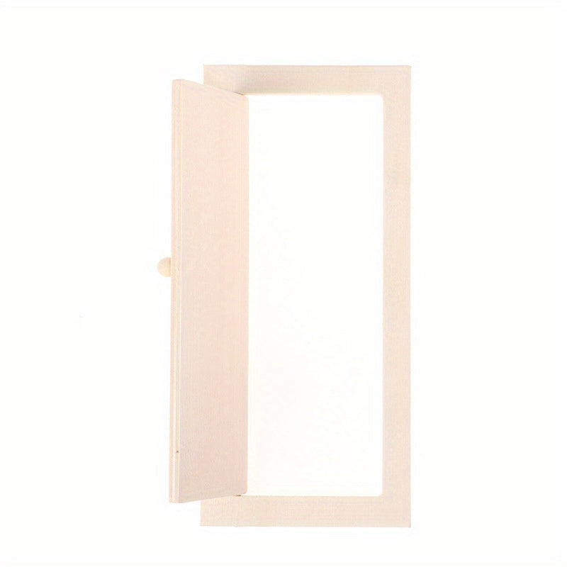 Mini Wooden Door 10 x 15, Plain Square Design with Knob, Opens and Closes