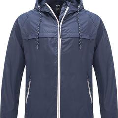 Men's Windbreaker Hooded Jacket Slim Fit Waterproof Trench Coat