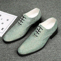 Men's Star Print Oxford Shoes Lace-up Front Dress Shoes