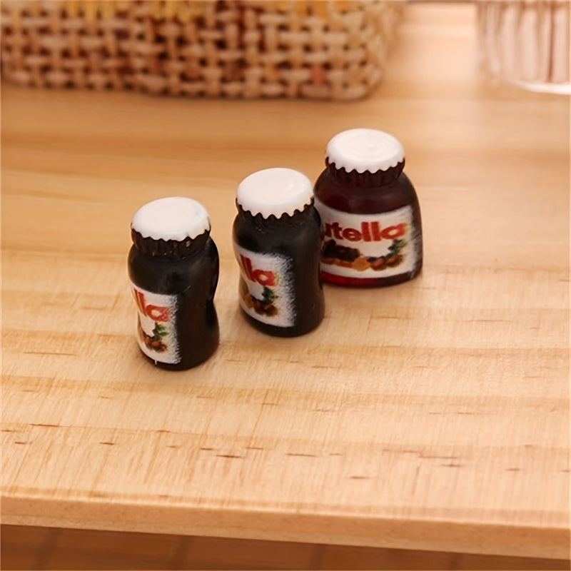 3Pcs 1:12 Dollhouse Chocolate Sauce Model for Sweet Kitchen Decor