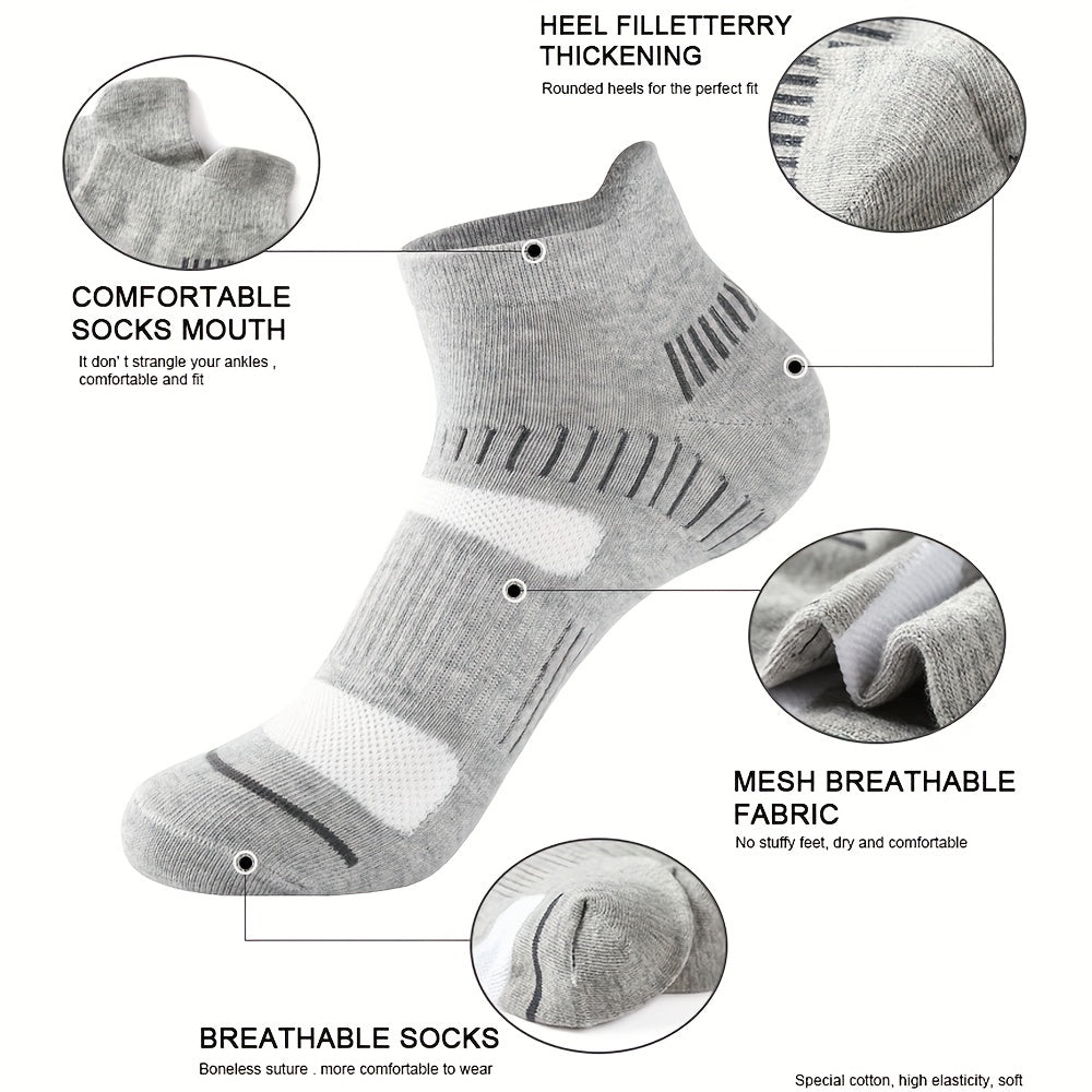 10Pairs Anti-Odor Sweat-Absorbing Breathable Low-Cut Socks