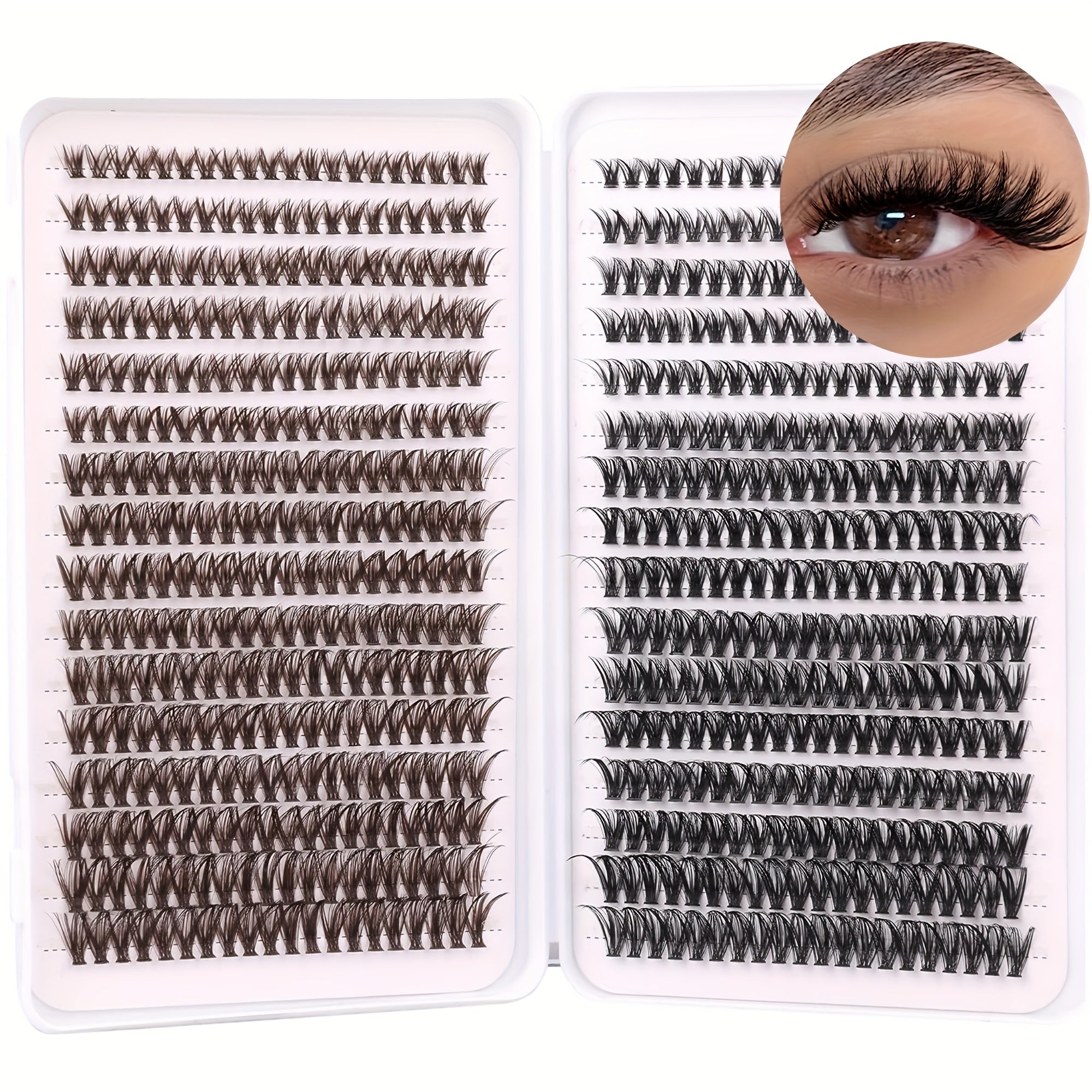 640pcs Brown Lash Clusters DIY Extensions + Halloween Lashes