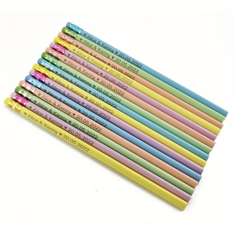 30 Engraved Pencils With Eraser Wedding Gift Customized School Supplies