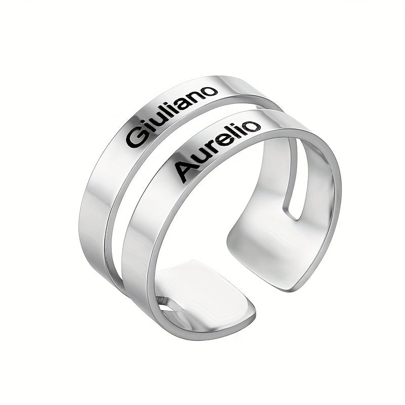 316L Stainless Steel 18k Plated Hallow Ring Customized Jewelry