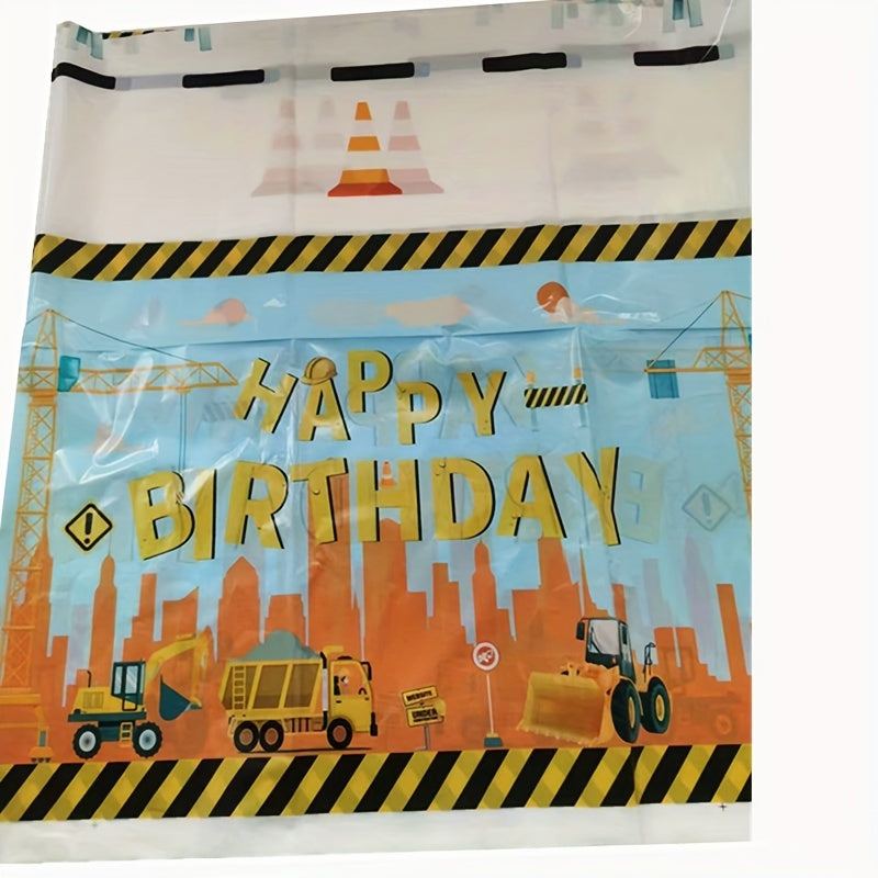 Construction Birthday Party Tableware Set w/ Dump Truck Plates & Tractor Tow