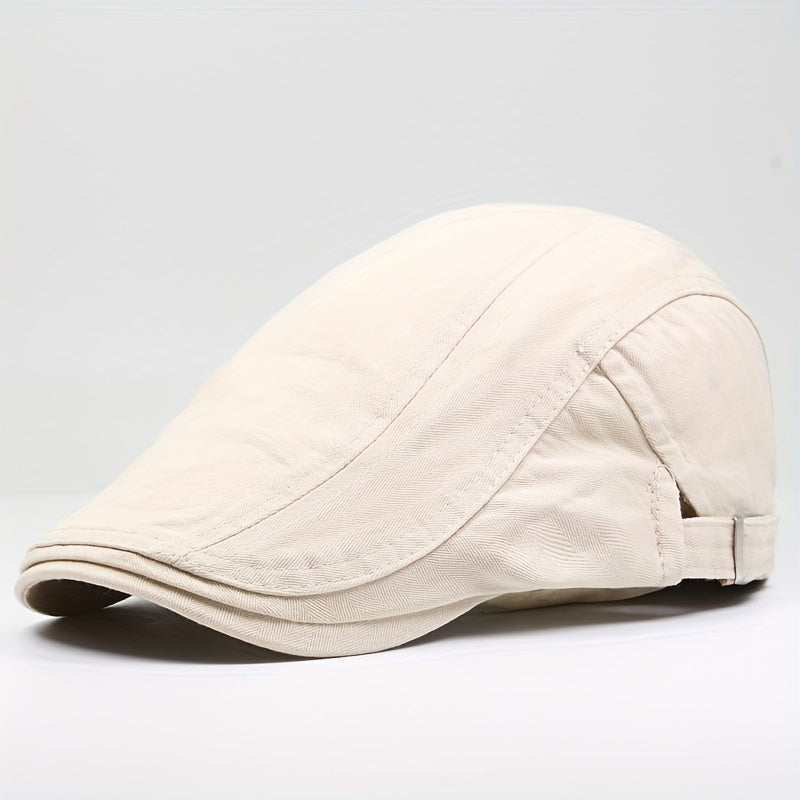 Solid Men's Casual Beret Vintage Visor Cap For Men