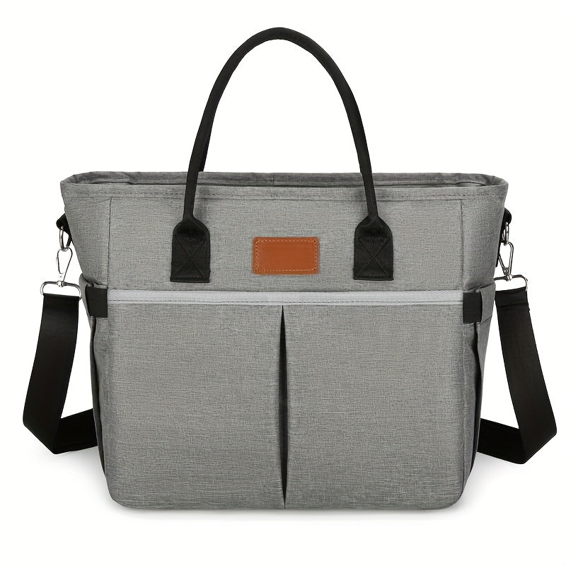 Large Capacity Insulated Lunch Tote with Mesh Pocket
