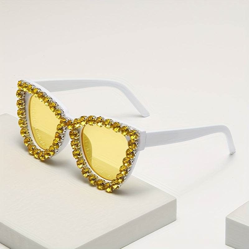 Cat Eye Sunglasses Rhinestone Women Men UV400