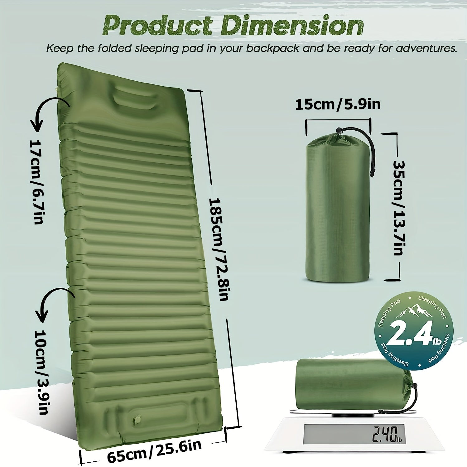Ultralight Outdoor Inflatable Mattress with Pillow