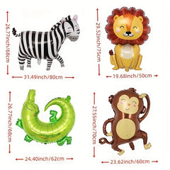 Safari Animal Foil Balloons for Kids Birthday Party