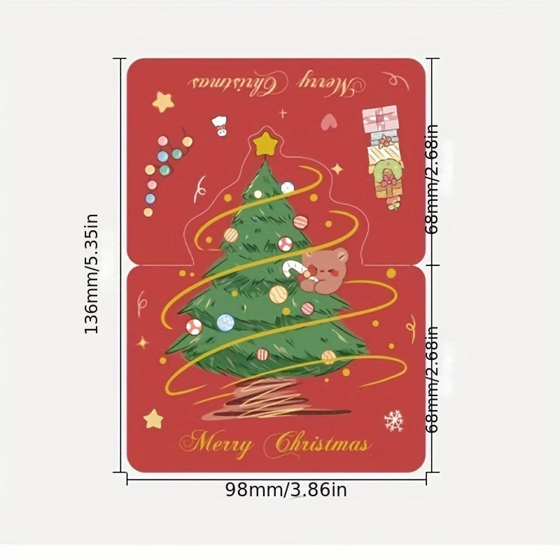 10pcs Christmas Hot Stamping Greeting Card Giftgiving Thanksgiving Greeting
