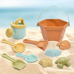 10pcs Beach Bucket Set Boys Girls Sand Toys Random Animal Molds Water Can