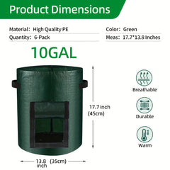 3pcs Potato Grow Bags PE Planting Growing Bag With Flap And Handles