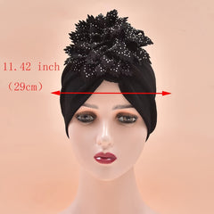 Women Hat Flower Turban Cap Bag Head Wrap Solid Hair Cap for Women