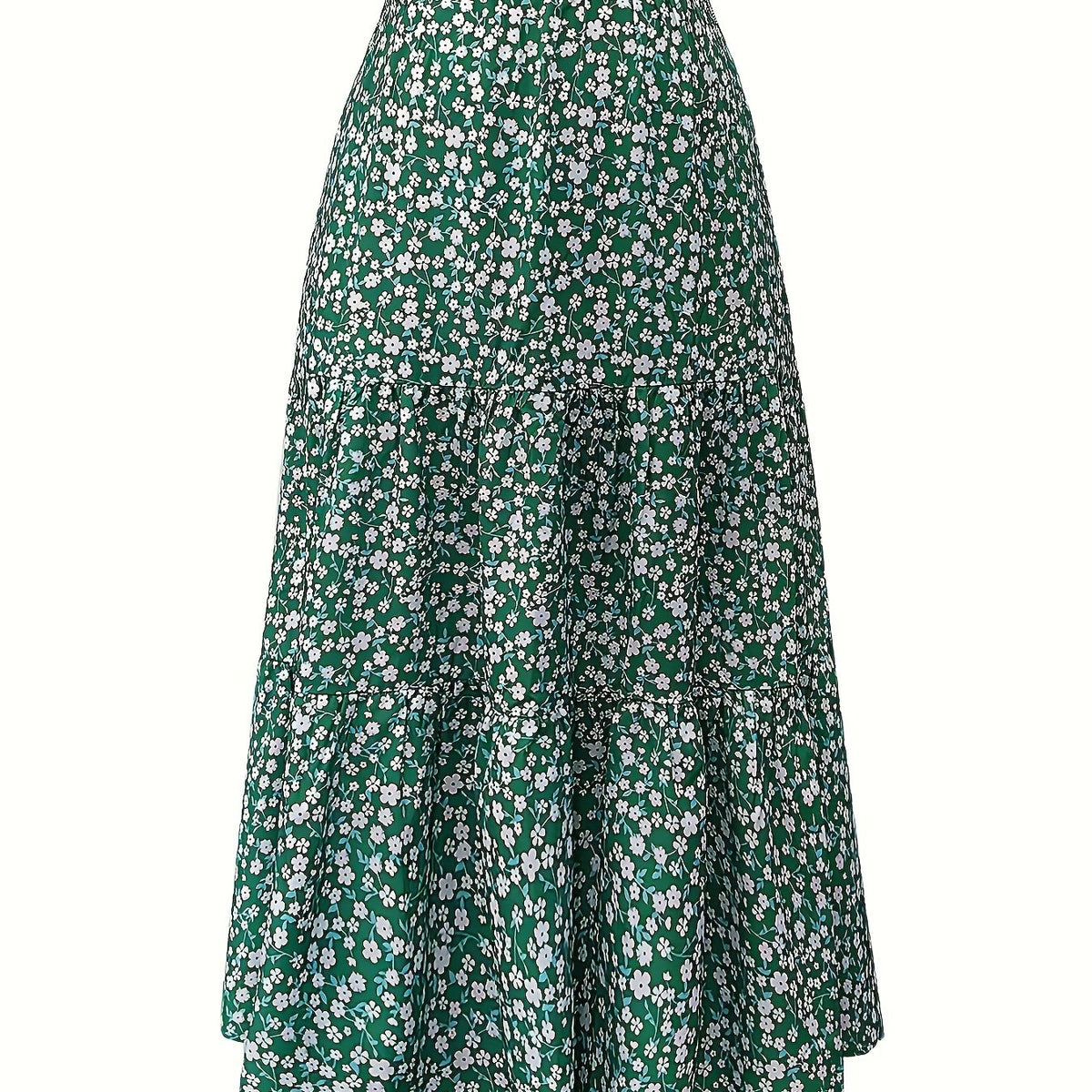  Ditsy Floral Print Maxi Smock Skirt