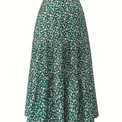  Ditsy Floral Print Maxi Smock Skirt