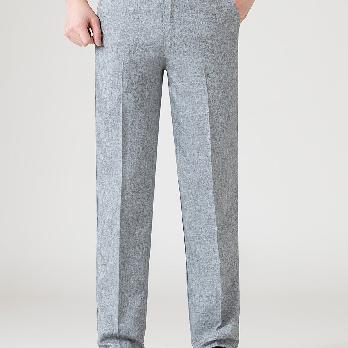 Men's Casual Solid Stretch Flax Dress Pants for Business