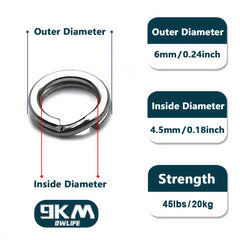 Stainless Steel Split Rings for Fishing 15LB-320LB