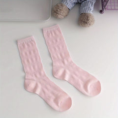Argyle Textured Socks Mid Tube Women's Stockings