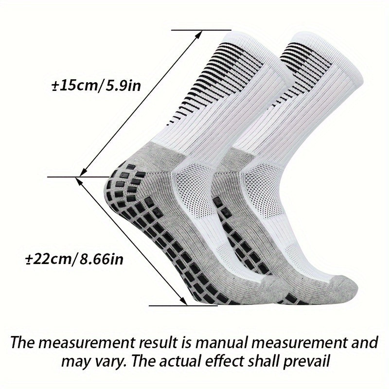Anti Slip Silicone Bottom Mid Calf Athletic Socks For Football