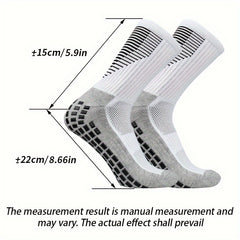 Anti Slip Silicone Bottom Mid Calf Athletic Socks For Football