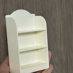 Mini Dollhouse Bookshelf Creamy Plastic Scalloped Edge